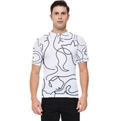 Cats Line Art  Men s Short Sleeve Rash Guard by Sobalvarro