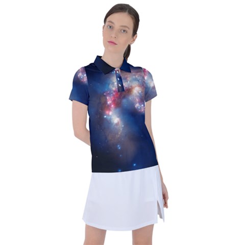 Galaxy Women s Polo Tee by ExtraAwesomeSauce