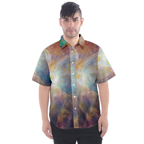 Colorful Galaxy Men s Short Sleeve Shirt by ExtraAwesomeSauce