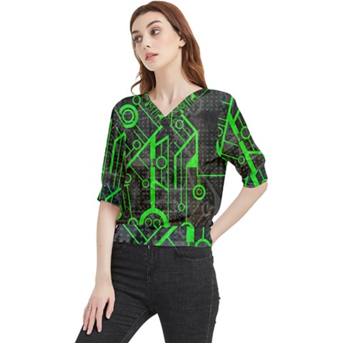 Tech Quarter Sleeve Blouse by ExtraGoodSauce