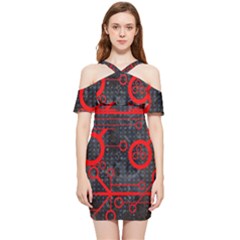 Tech - Red Shoulder Frill Bodycon Summer Dress by ExtraAwesomeSauce