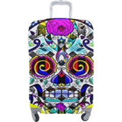 Sugar Skull Pattern 2 Luggage Cover (large) by ExtraAwesomeSauce