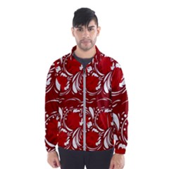 Red Ethnic Flowers Men s Windbreaker by Eskimos