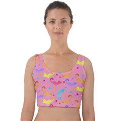 Watercolor Cats Pattern Velvet Crop Top by ExtraAwesomeSauce