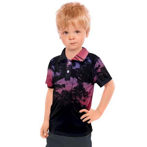 Sunset Landscape High Contrast Photo Kids  Polo Tee by dflcprintsclothing