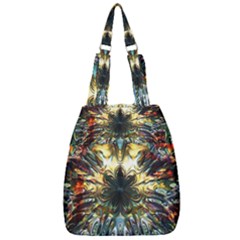 Multicolor Floral Art Copper Patina  Center Zip Backpack by CrypticFragmentsDesign