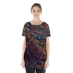 Abstract Art Skirt Hem Sports Top by Dutashop