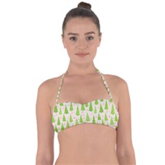 Christmas Green Tree Halter Bandeau Bikini Top by Dutashop