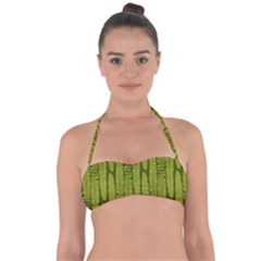 Fern Texture Nature Leaves Halter Bandeau Bikini Top by Dutashop