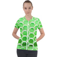 Hexagon Windows Short Sleeve Zip Up Jacket by essentialimage365