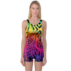 Abstract Jungle One Piece Boyleg Swimsuit by icarusismartdesigns