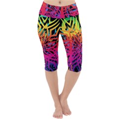 Abstract Jungle Lightweight Velour Cropped Yoga Leggings by icarusismartdesigns