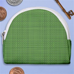 Green Knitted Pattern Horseshoe Style Canvas Pouch by goljakoff