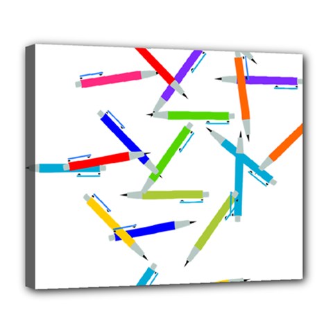 Pen Pencil Color Write Tool Deluxe Canvas 24  X 20  (stretched) by Dutashop