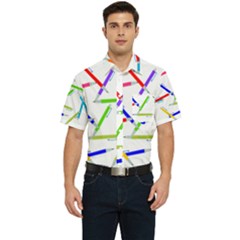 Pen Pencil Color Write Tool Men s Short Sleeve Pocket Shirt  by Dutashop