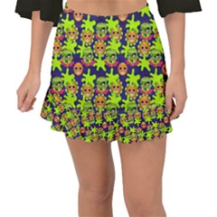 Smiley Background Smiley Grunge Fishtail Mini Chiffon Skirt by Dutashop