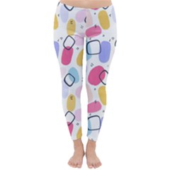 Watercolor Circles  Abstract Watercolor Classic Winter Leggings by SychEva