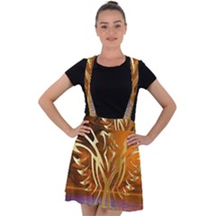 Pheonix Rising Velvet Suspender Skater Skirt by icarusismartdesigns