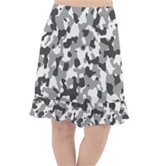 Camouflage Gris/blanc Fishtail Chiffon Skirt by kcreatif