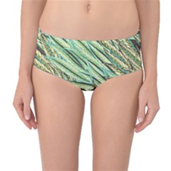 Green Leaves Mid-waist Bikini Bottoms by goljakoff