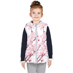 Fleurs De Cerisier Kids  Hooded Puffer Vest by kcreatif