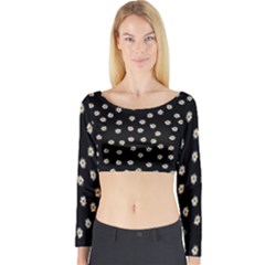 Pattern Marguerites Long Sleeve Crop Top by kcreatif