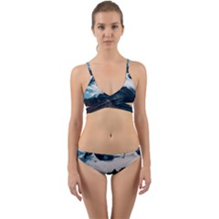 Blue Whale In The Clouds Wrap Around Bikini Set by goljakoff