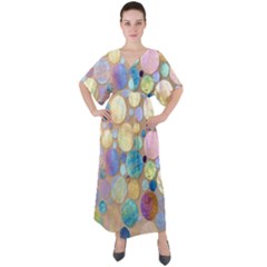 Tiles Cbdoilprincess Eb49aa06-f1b9-412e-836d-30c28dd8f7d9 V-neck Boho Style Maxi Dress by CBDOilPrincess1