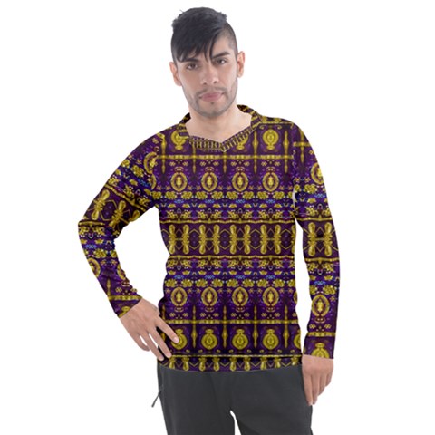 Fancy Ornate Pattern Mosaic Print Men s Pique Long Sleeve Tee by dflcprintsclothing