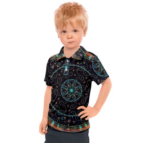 Mandala - 0008b - The Coffee Eye Kids  Polo Tee by WetdryvacsLair