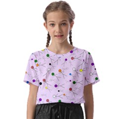 Little Men Colored Head On Pink Kids  Basic Tee