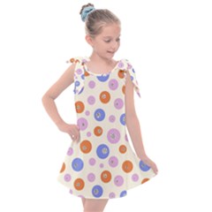 Multicolored Circles Kids  Tie Up Tunic Dress by SychEva