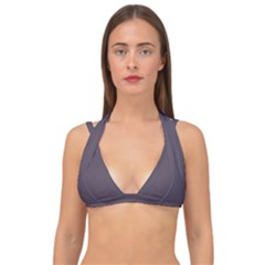 Graphite Grey Double Strap Halter Bikini Top by FabChoice