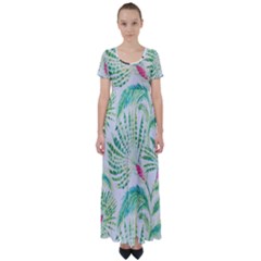  Palm Trees By Traci K High Waist Short Sleeve Maxi Dress by tracikcollection