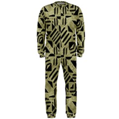 Linear Geometric Print Pattern Mosaic 2 Onepiece Jumpsuit (men)  by dflcprintsclothing