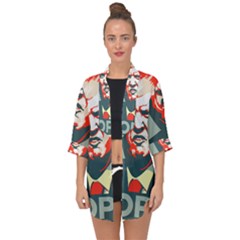 Trump Nope Open Front Chiffon Kimono by goljakoff