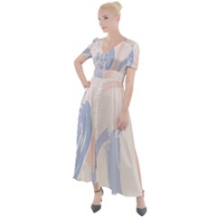 Marble Stains  Button Up Short Sleeve Maxi Dress by Sobalvarro