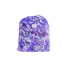 Weeping Wisteria Fantasy Gardens Pastel Abstract Drawstring Pouch (medium) by CrypticFragmentsDesign