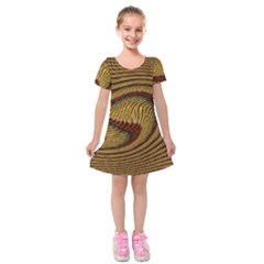 Golden Sands Kids  Short Sleeve Velvet Dress by LW41021