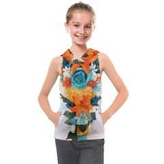 Spring Flowers Kids  Sleeveless Hoodie by LW41021