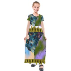 Jungle Lion Kids  Short Sleeve Maxi Dress by LW41021