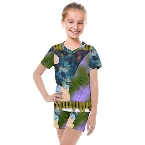 Jungle Lion Kids  Mesh Tee And Shorts Set by LW41021