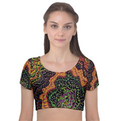 Goghwave Velvet Short Sleeve Crop Top  by LW41021