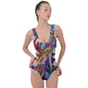 Colored summer Side Cut Out Swimsuit View1