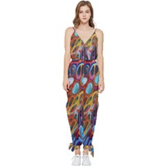 Colored Summer Sleeveless Tie Ankle Jumpsuit by Galinka