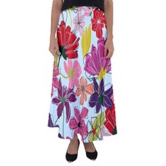 Flower Pattern Flared Maxi Skirt by Galinka