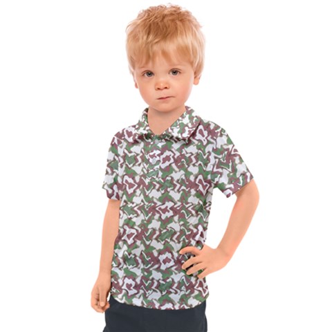 Multicolored Texture Print Pattern Kids  Polo Tee by dflcprintsclothing