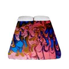 Painted Ornate, Marbling Art Fitted Sheet (full/ Double Size) by kaleidomarblingart