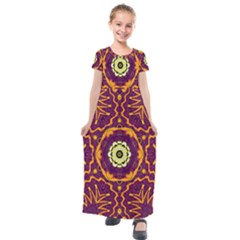 Tropical Twist Kids  Short Sleeve Maxi Dress by LW323