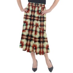 Royal Plaid Midi Mermaid Skirt by LW323